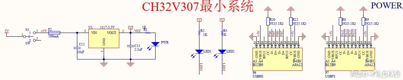 CH32V307-【CH32V307VCT6】原理图_最小系统核心板V1risc-v单片机中文社区(2)