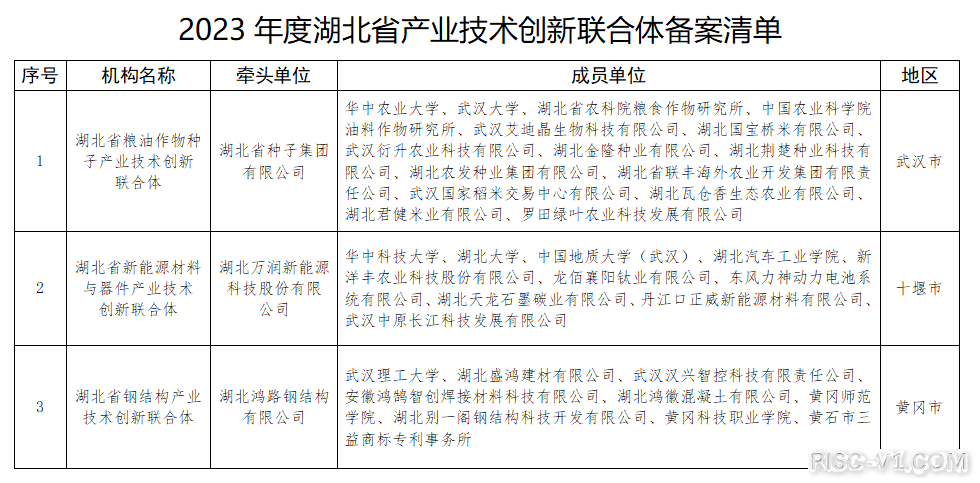 国内芯片技术交流-湖北省已批准备案21家产业技术创新联合体risc-v单片机中文社区(1)